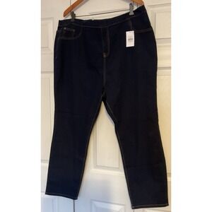 Evans Indigo Dark Denim Jeggings Jeans‎ Size 26 Pull On New